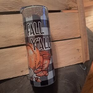 Plaid Fall Y'all Tumbler